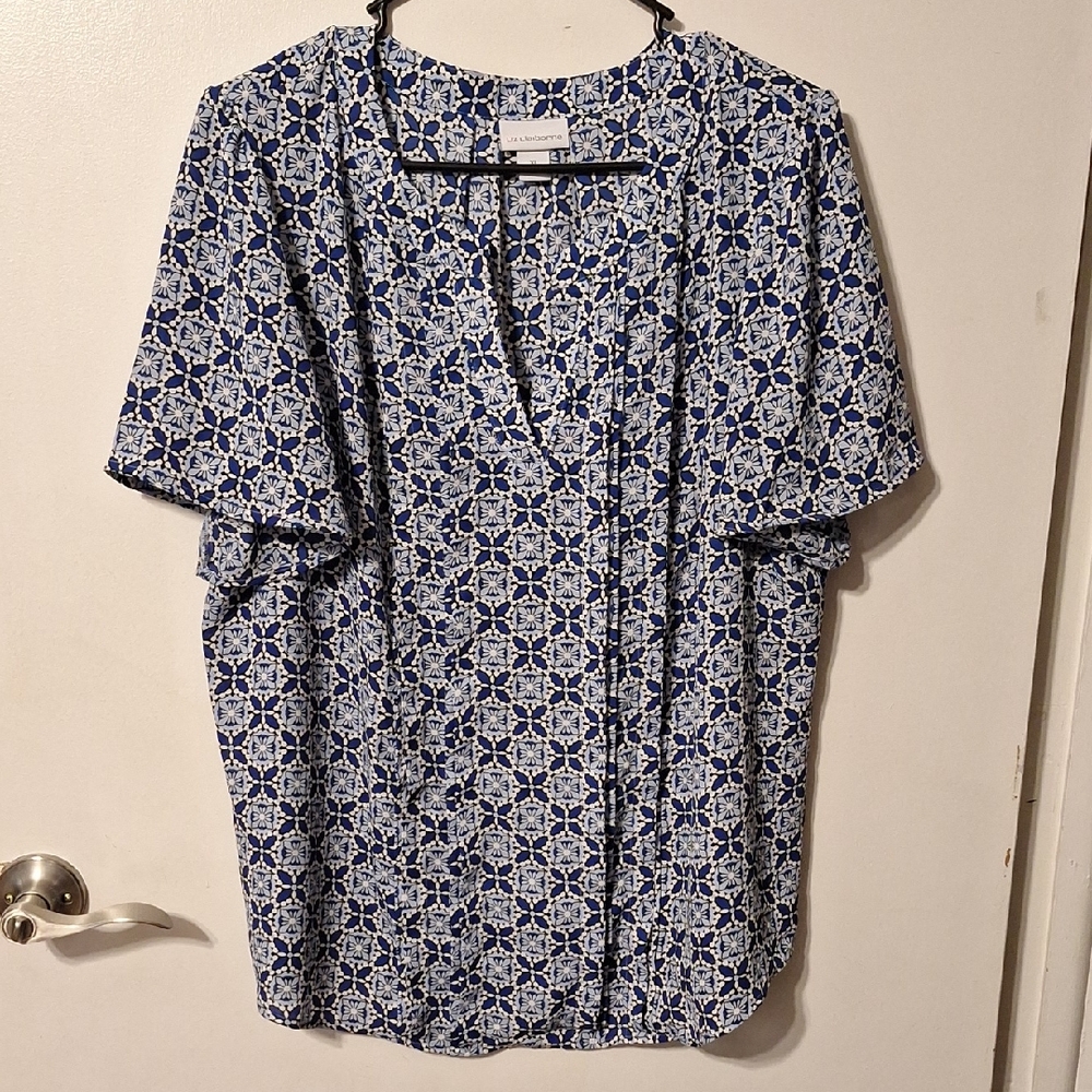 Womens Liz Claiborne Short Sleeve Blouse, XL